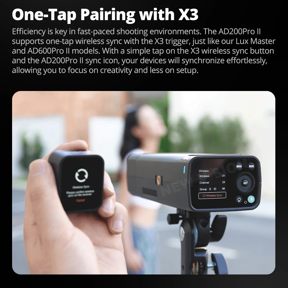Godox AD200ProII TTL 2.4G Wireless Camera Pocket Flash (AD200Pro II) Compatible with X3 trigger for Nikon Canon Sony Fuji Olympu 
Godox AD200ProII TTL 2.4G Wireless Camera Pocket Flash (AD200Pro II) Compatible with X3 trigger for Nikon Canon Sony Fuji Olympu