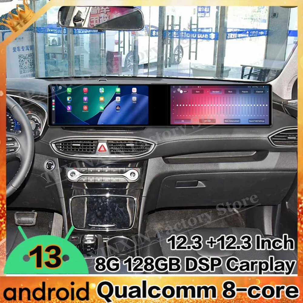 Интерakcja с двойным экраном Android для Hyundai Santa Fe 2017 ~ 2021 Мультимедийная GPS-навигация Автомобильный радиоприемник Стереоприемник IPS Головное устройство
Интерakcja с двойным экраном Android для Hyundai Santa Fe 2017 ~ 2021 Мультимедийная GPS-навигация Автомобильный радиоприемник Стереоприемник IPS Головное устройство