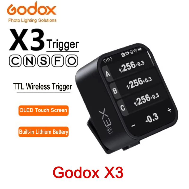 Godox X3 C/N/S/F/O Flasher Touch Screen TTL Wireless Flash Trigger for Canon Nikon Sony Olympus Fujifilm DSLR Camera
Godox X3 C/N/S/F/O Flasher Touch Screen TTL Wireless Flash Trigger for Canon Nikon Sony Olympus Fujifilm DSLR Camera