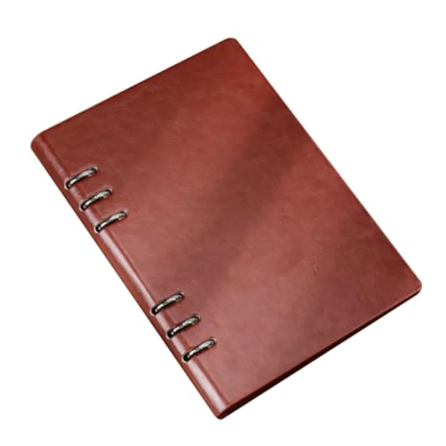 Refillable Leather A5 Loose Leaf Notebook, Loose Leaf Binder with 6 Ring Hand-Crafted Genuine Leather Folio Budget Book Planner
Refillable Leather A5 Loose Leaf Notebook, Loose Leaf Binder with 6 Ring Hand-Crafted Genuine Leather Folio Budget Book Planner