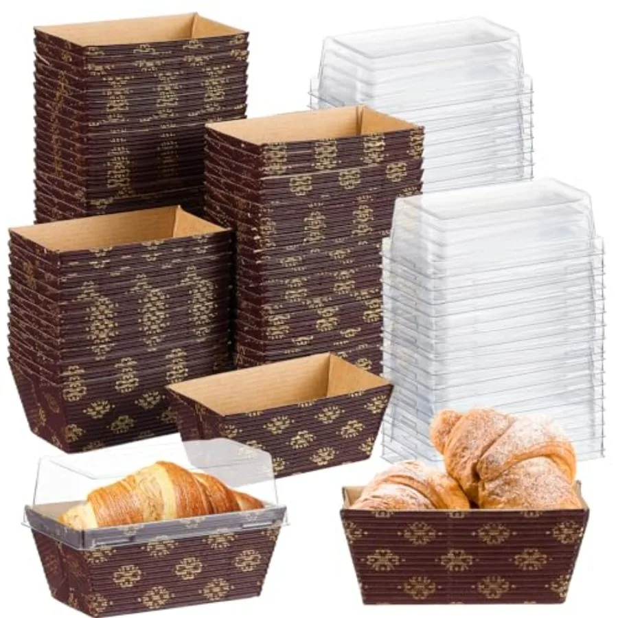 100 Pcs Paper Baking Loaf Pan with Lids Disposable Paper Pans Mold for Cake Bread Oven Loaf Bakery Brown Eco-Friendly and Easy
100 Pcs Paper Baking Loaf Pan with Lids Disposable Paper Pans Mold for Cake Bread Oven Loaf Bakery Brown Eco-Friendly and Easy