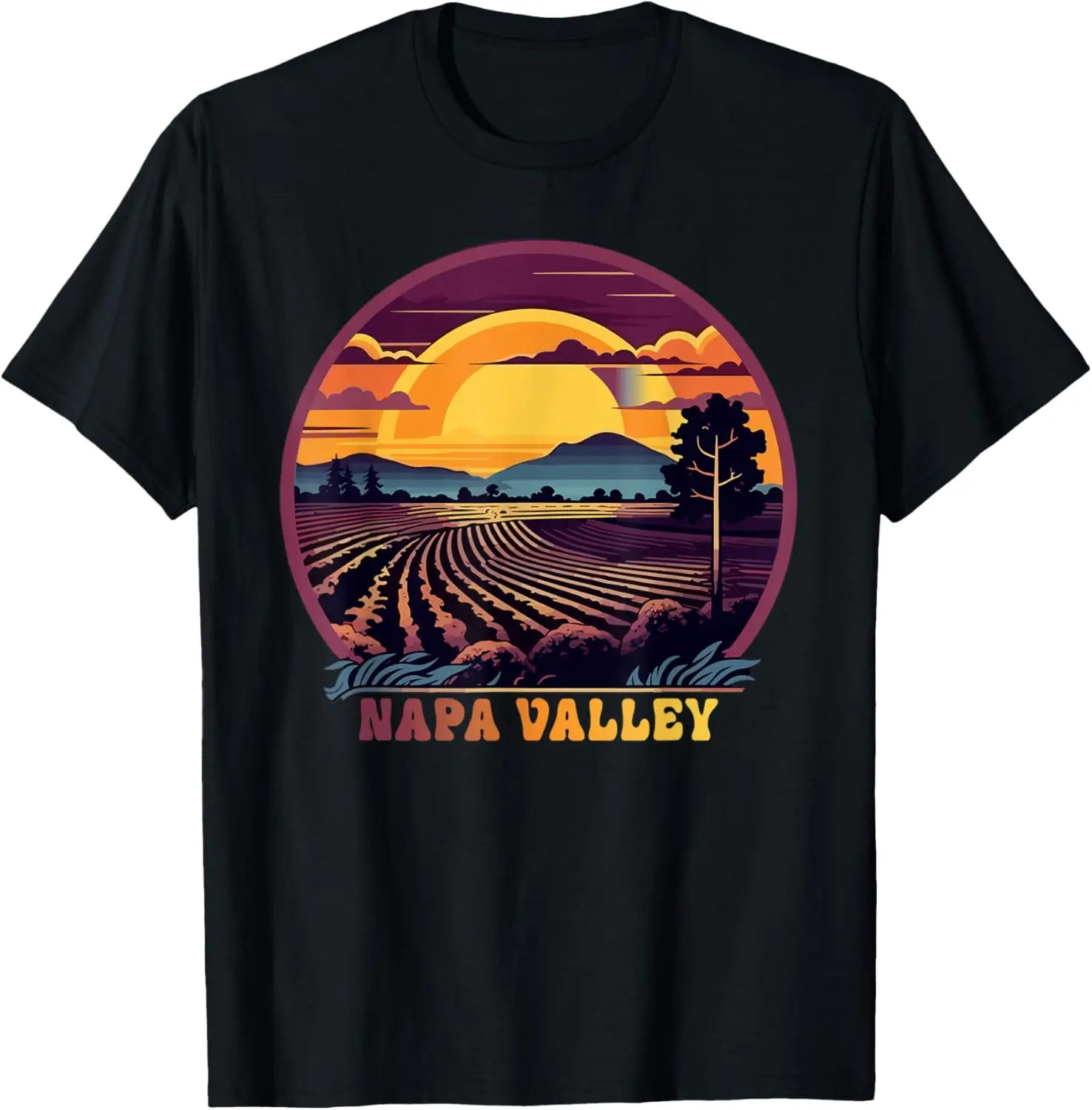 Napa Valley Vineyard Winery Винтажная сувенирная футболка в стиле ретро с закатом 
Napa Valley Vineyard Winery Винтажная сувенирная футболка в стиле ретро с закатом