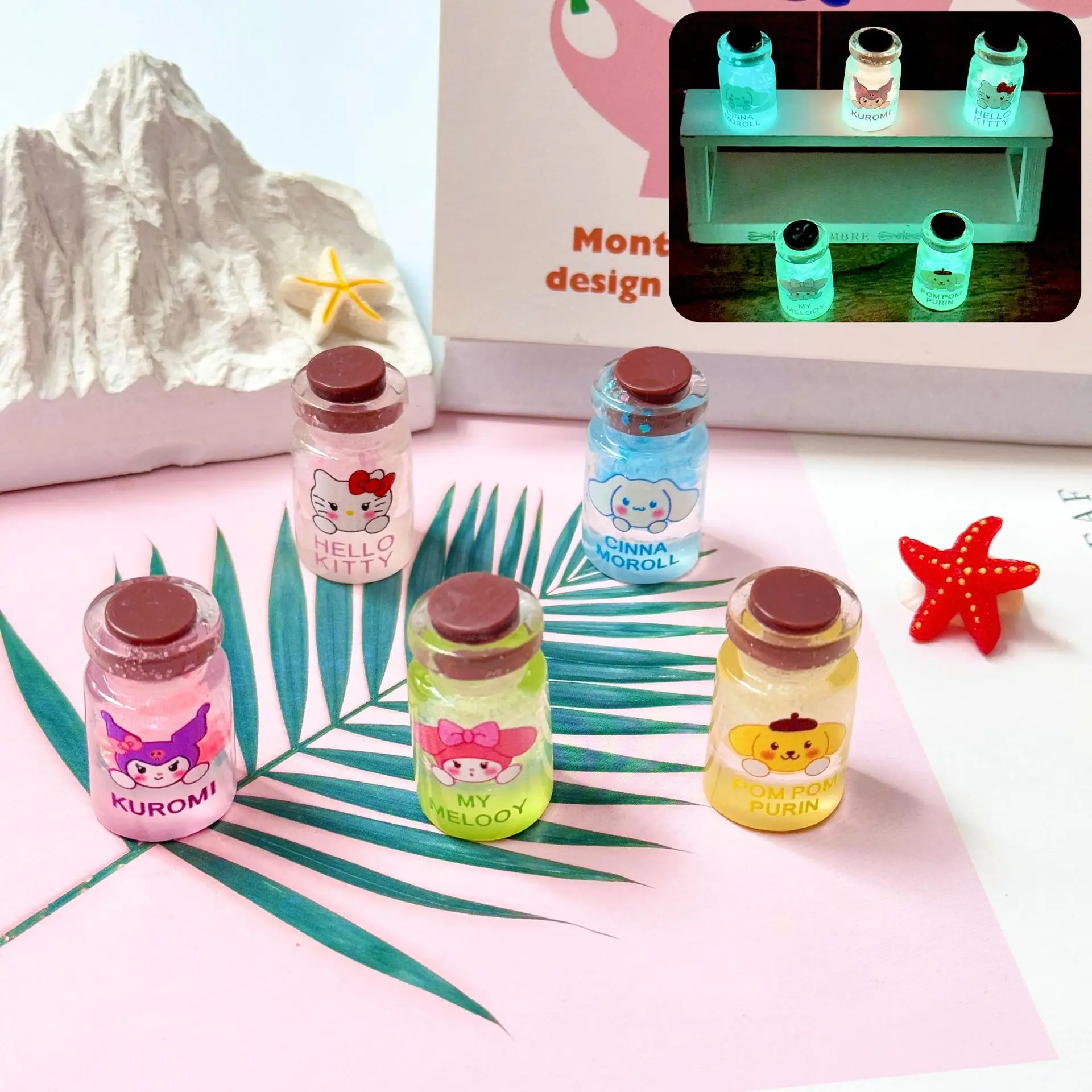 5 шт/набор светящихся дрейфующих бутылочек SANRIO CREATIVE DIY DESKTOP маленькие украшения куклы аксессуары смолы игрушки детский день рождения
5 шт/набор светящихся дрейфующих бутылочек SANRIO CREATIVE DIY DESKTOP маленькие украшения куклы аксессуары смолы игрушки детский день рождения