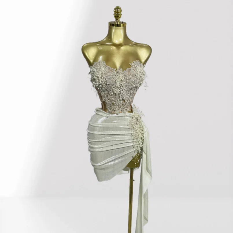 Beautiful 3D Petal Beaded Tube Top + Short Skirt Suit Party Stage Performance Photo Look Dress Vestido Cerimônia Mulher Elegante
Beautiful 3D Petal Beaded Tube Top + Short Skirt Suit Party Stage Performance Photo Look Dress Vestido Cerimônia Mulher Elegante