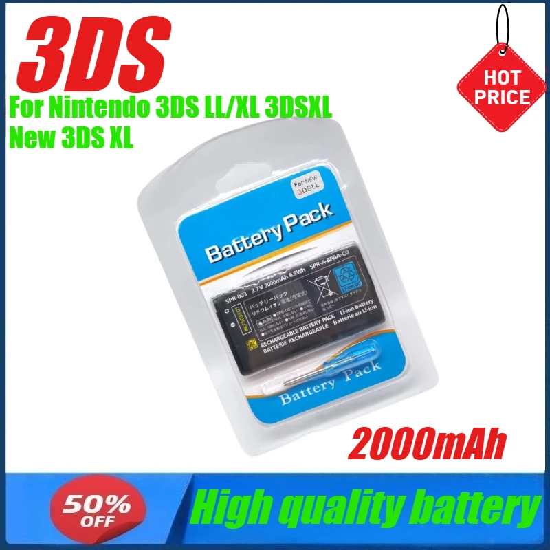 2000mAh SPR-003 Rechargeable Li-ion Battery Pack for Nintendo 3DS LL/XL 3DSXL 3DSLL 3DSXL 3DS LL New 3DS XL
2000mAh SPR-003 Rechargeable Li-ion Battery Pack for Nintendo 3DS LL/XL 3DSXL 3DSLL 3DSXL 3DS LL New 3DS XL