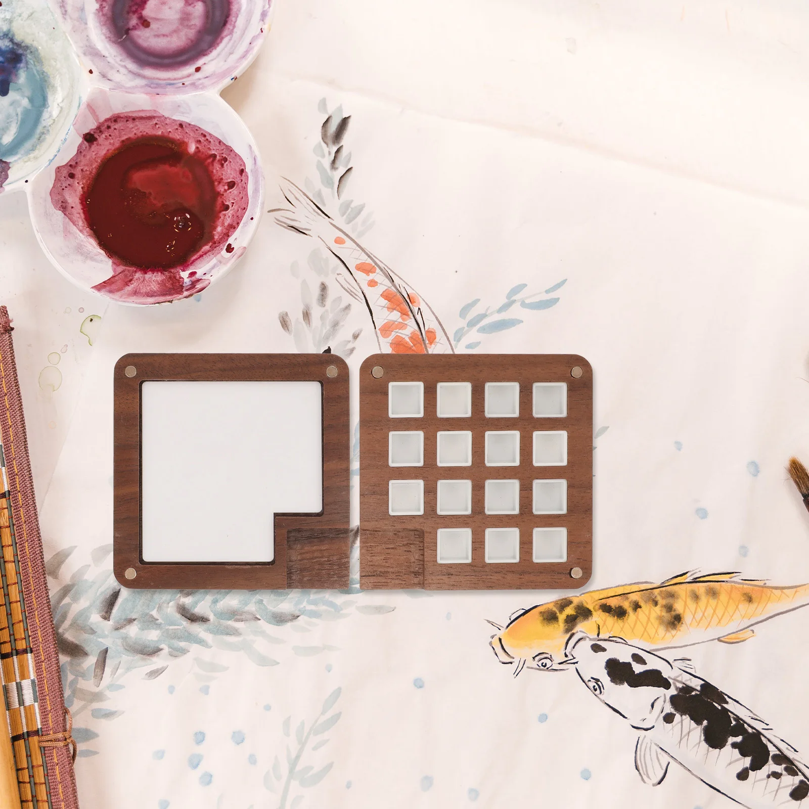 Wooden Watercolor Paint Box 12 Grids Portable Pigment Storage Case For Travel Art Palette Students Artists Color Holder
Wooden Watercolor Paint Box 12 Grids Portable Pigment Storage Case For Travel Art Palette Students Artists Color Holder