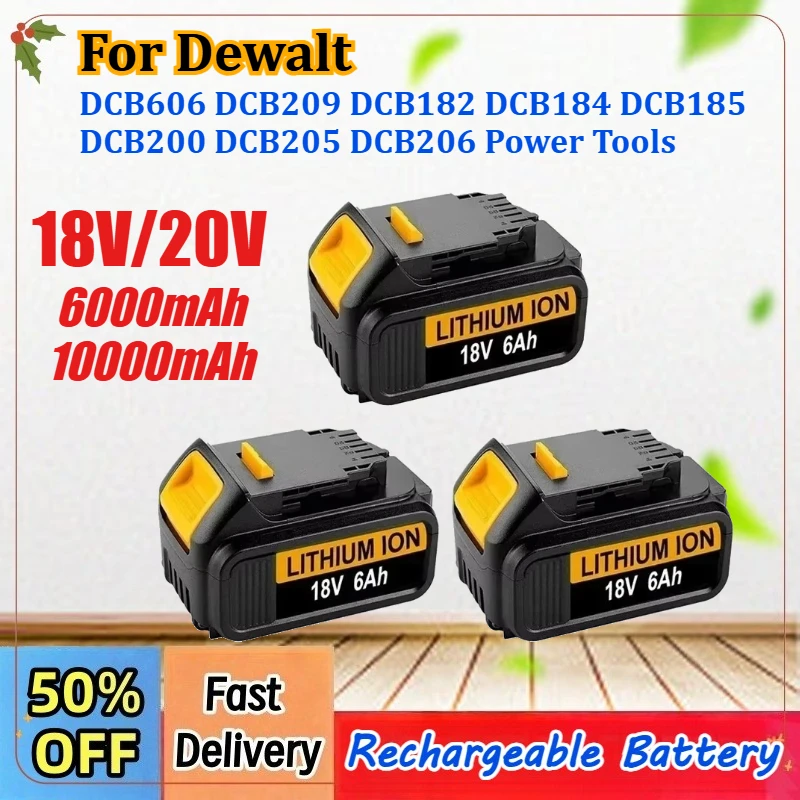 18V 6.0Ah/10.0Ah DCB200 MAX Lithium Battery 18650 for Dewalt DCB606 DCB209 DCB182 DCB205 DCB206 Power Tool Rechargeable Battery
18V 6.0Ah/10.0Ah DCB200 MAX Lithium Battery 18650 for Dewalt DCB606 DCB209 DCB182 DCB205 DCB206 Power Tool Rechargeable Battery