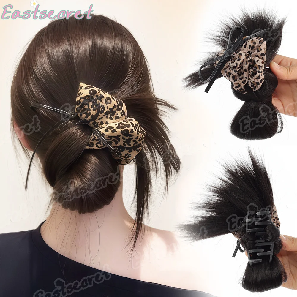 EAST Autumn and winter leopard print hair loop Chicken hair grabbing clip Flower bud head fluffy, low tied synthetic bun wig
EAST Autumn and winter leopard print hair loop Chicken hair grabbing clip Flower bud head fluffy, low tied synthetic bun wig
