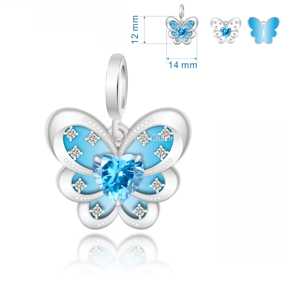 Gradient Blue Sparkling Butterfly Double Pendant Charm Fit Pandora Bracelet DIY Women Spring Jewelry Gift Original Design
Gradient Blue Sparkling Butterfly Double Pendant Charm Fit Pandora Bracelet DIY Women Spring Jewelry Gift Original Design