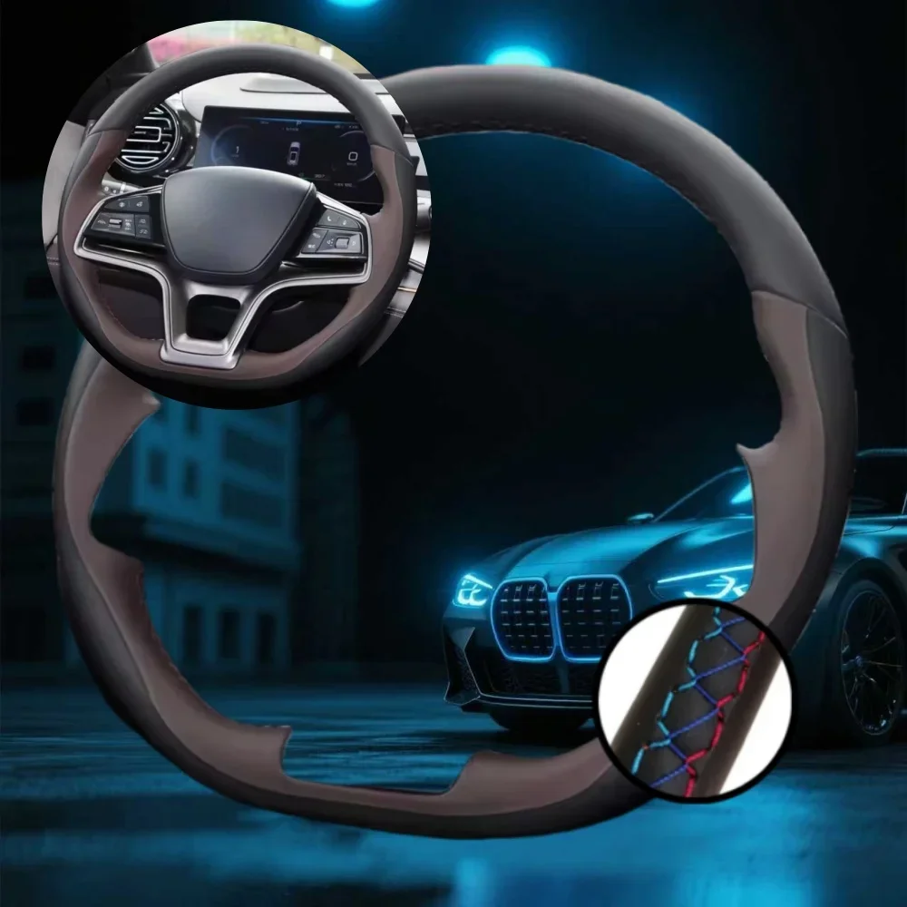 Customized Car Steering Wheel Cover For BYD Song Plus Dmi Song Pro EV New Energy Car Accessories Hand-sewn Steering Wrap
Customized Car Steering Wheel Cover For BYD Song Plus Dmi Song Pro EV New Energy Car Accessories Hand-sewn Steering Wrap