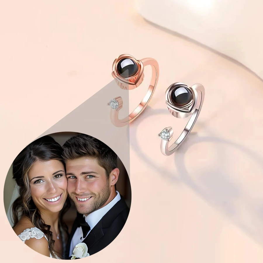 Custom Color Picture Projection Open Rose Ring Christmas Valentine's Day Exquisite Gift For Women Wedding Romantic Accessories
Custom Color Picture Projection Open Rose Ring Christmas Valentine's Day Exquisite Gift For Women Wedding Romantic Accessories
