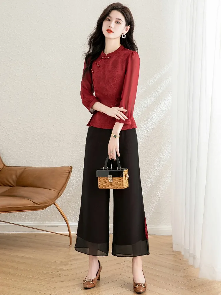 Wedding Celebration Two-Piece Set Women's Fashion Spring Summer New Chinese Style National Trend Tang Suit Xipou Mom Wedding
Wedding Celebration Two-Piece Set Women's Fashion Spring Summer New Chinese Style National Trend Tang Suit Xipou Mom Wedding