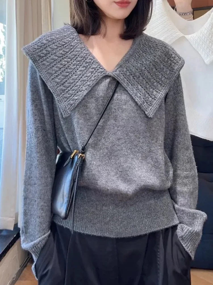 Французский модный осенне-зимний элегантный вязаный свитер для женщин, новинка 2025 года, однотонные универсальные повседневные пуловеры с длинными рукавами, топы F257
Французский модный осенне-зимний элегантный вязаный свитер для женщин, новинка 2025 года, однотонные универсальные повседневные пуловеры с длинными рукавами, топы F257