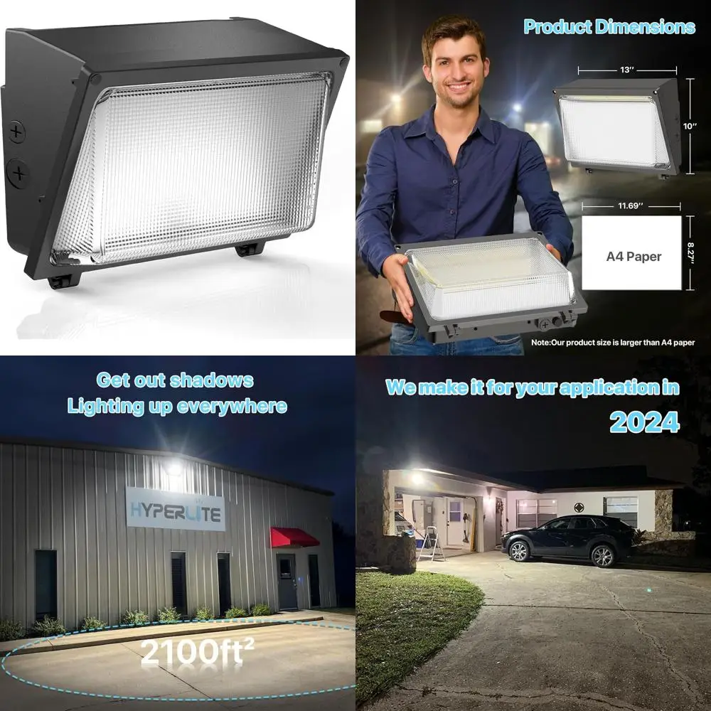 120W 18000LM Daylight 5000K Outdoor LED Wall Pack Light with Glass Lens, Suitable for Parking Lots, Barns, and Buildings - UL Li
120W 18000LM Daylight 5000K Outdoor LED Wall Pack Light with Glass Lens, Suitable for Parking Lots, Barns, and Buildings - UL Li