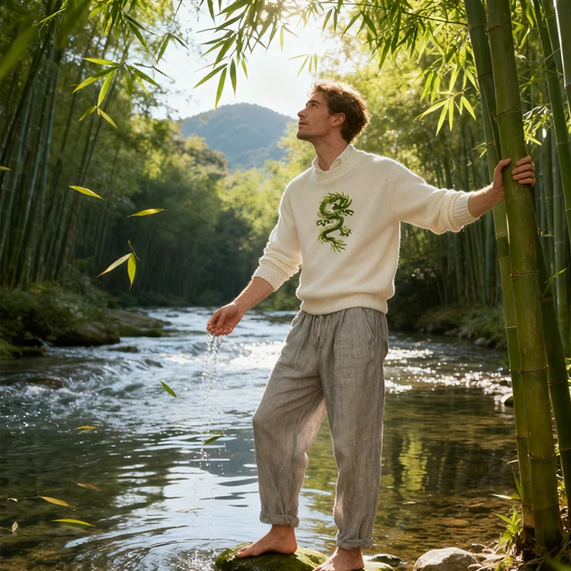 Hip Hop Streetwear Harajuku American Vintage Pattern Chinese Men Winter Warm Knit Pullover Loong Pattern Printing White Sweater
Hip Hop Streetwear Harajuku American Vintage Pattern Chinese Men Winter Warm Knit Pullover Loong Pattern Printing White Sweater