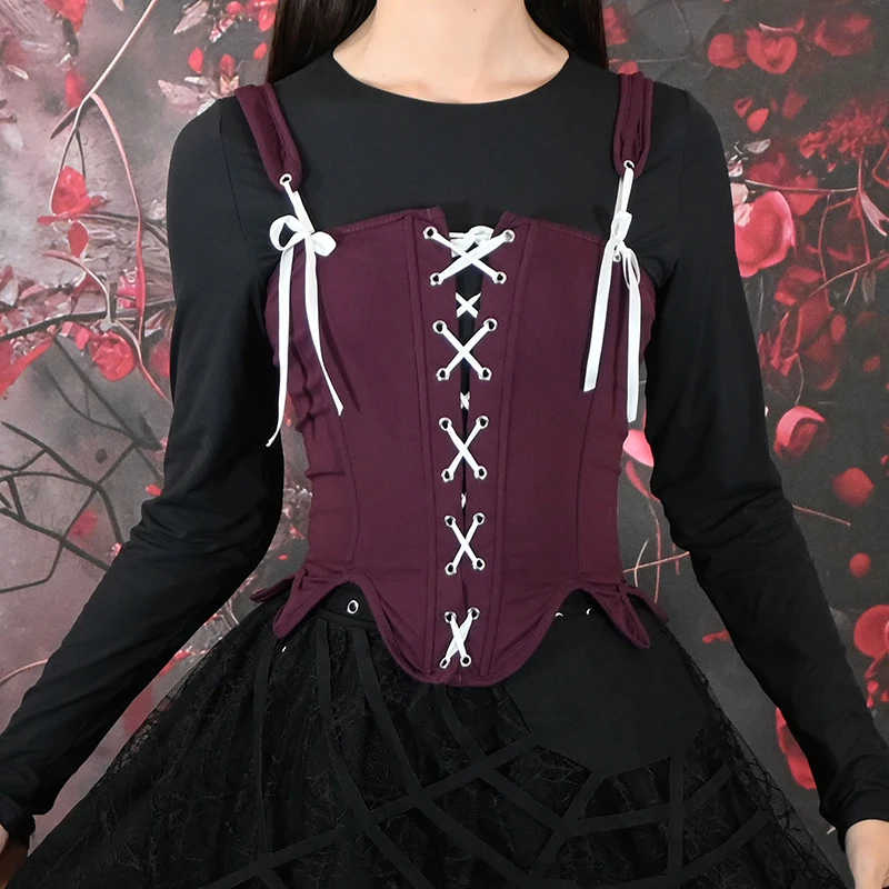 Vintage Corset Bustier Lace-up Crop Top Women Cut Out Sexy Lace Up Bandage Sleeveless Tank Tops Fairy Princess Cosplay Costumes
Vintage Corset Bustier Lace-up Crop Top Women Cut Out Sexy Lace Up Bandage Sleeveless Tank Tops Fairy Princess Cosplay Costumes