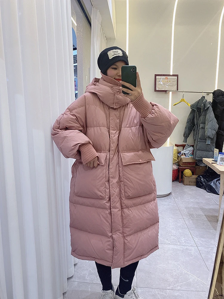 Loose Women Long Hooded Puffer Jacket 2023 Winter Casual Warm Down Coat Solid Color Knitted Sleeves Parka Female Thick Outwear
Loose Women Long Hooded Puffer Jacket 2023 Winter Casual Warm Down Coat Solid Color Knitted Sleeves Parka Female Thick Outwear