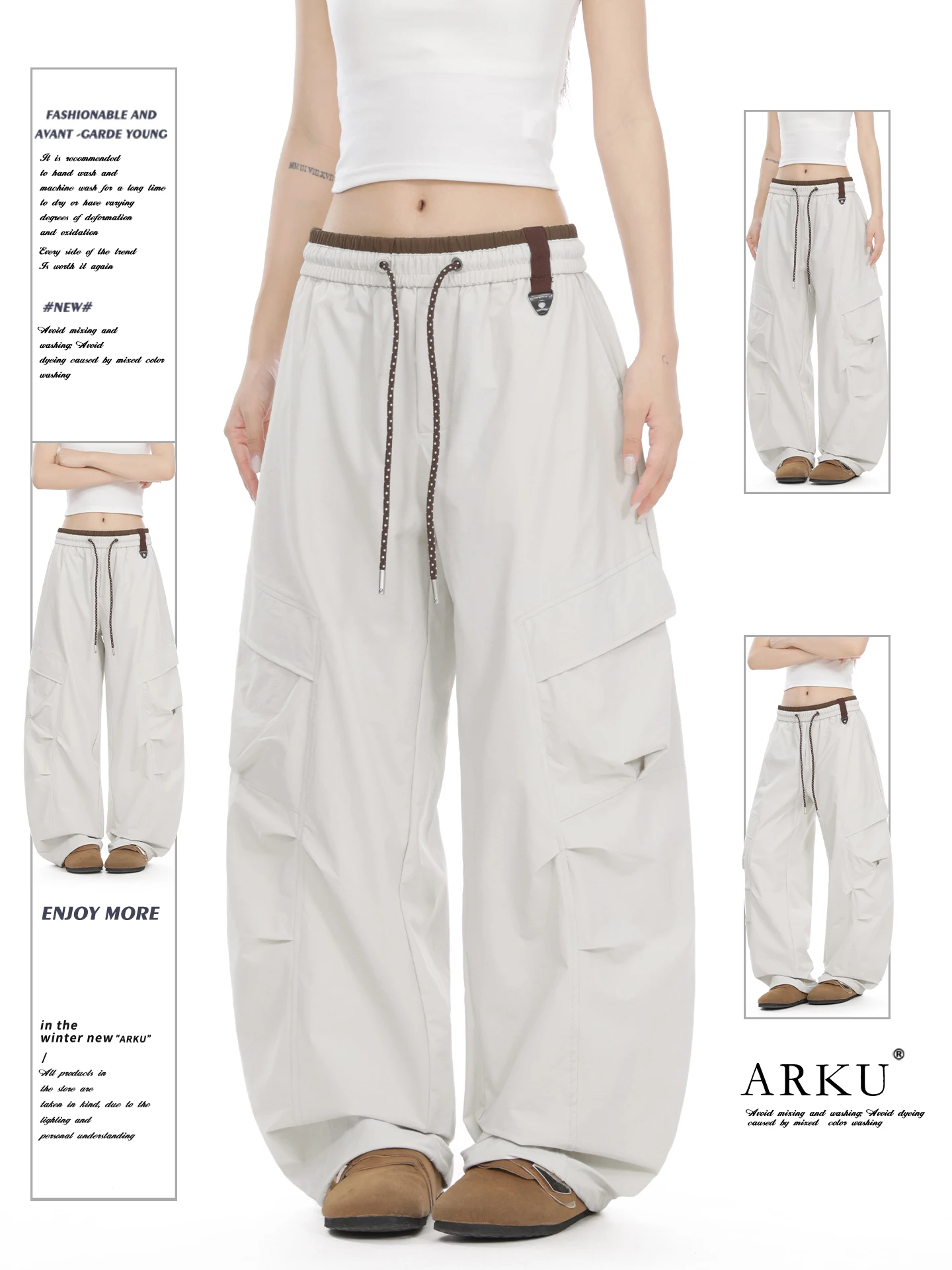 American Style Pleated Design Paratrooper Work Pants Women Loose Drapey Slimming Wide Leg Casual Pants Casual Style
American Style Pleated Design Paratrooper Work Pants Women Loose Drapey Slimming Wide Leg Casual Pants Casual Style