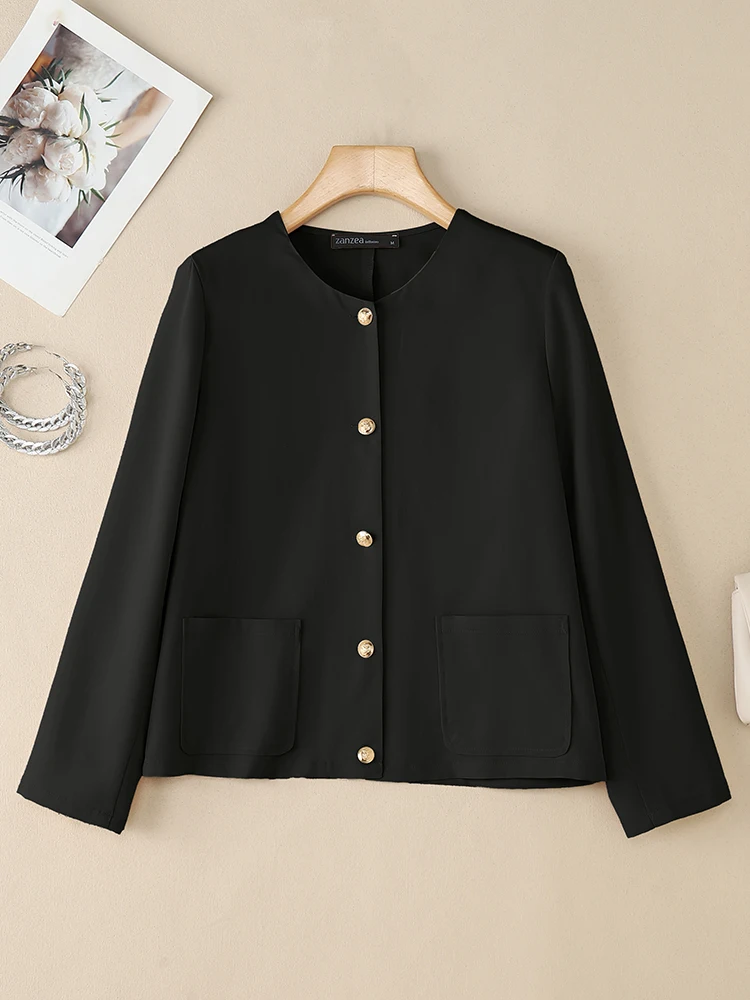 ZANZEA Women's Autumn Lightweight Casual Black Blazer Elegant Office Wear O-Neck Solid Color Long Sleeve Suit Jackets S-3XL
ZANZEA Women's Autumn Lightweight Casual Black Blazer Elegant Office Wear O-Neck Solid Color Long Sleeve Suit Jackets S-3XL