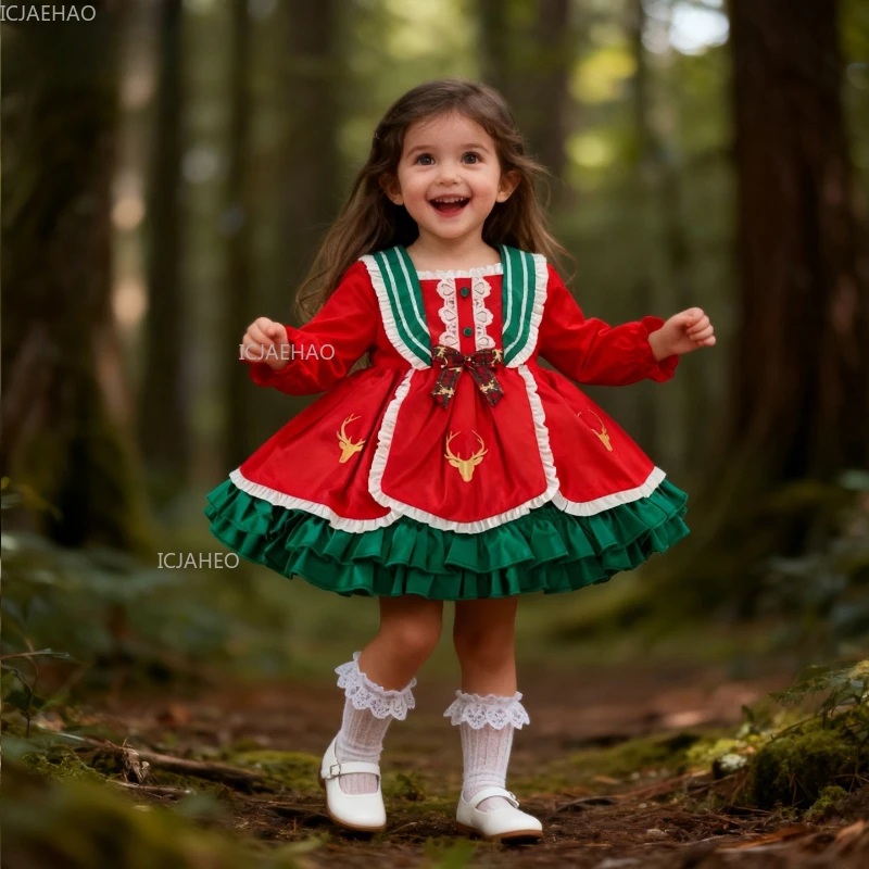 Рождественский сезон, платье для девочек, зимняя одежда, новая бархатная милая юбка в стиле Лолиты, детская юбка на один год, новогодний костюм
Рождественский сезон, платье для девочек, зимняя одежда, новая бархатная милая юбка в стиле Лолиты, детская юбка на один год, новогодний костюм