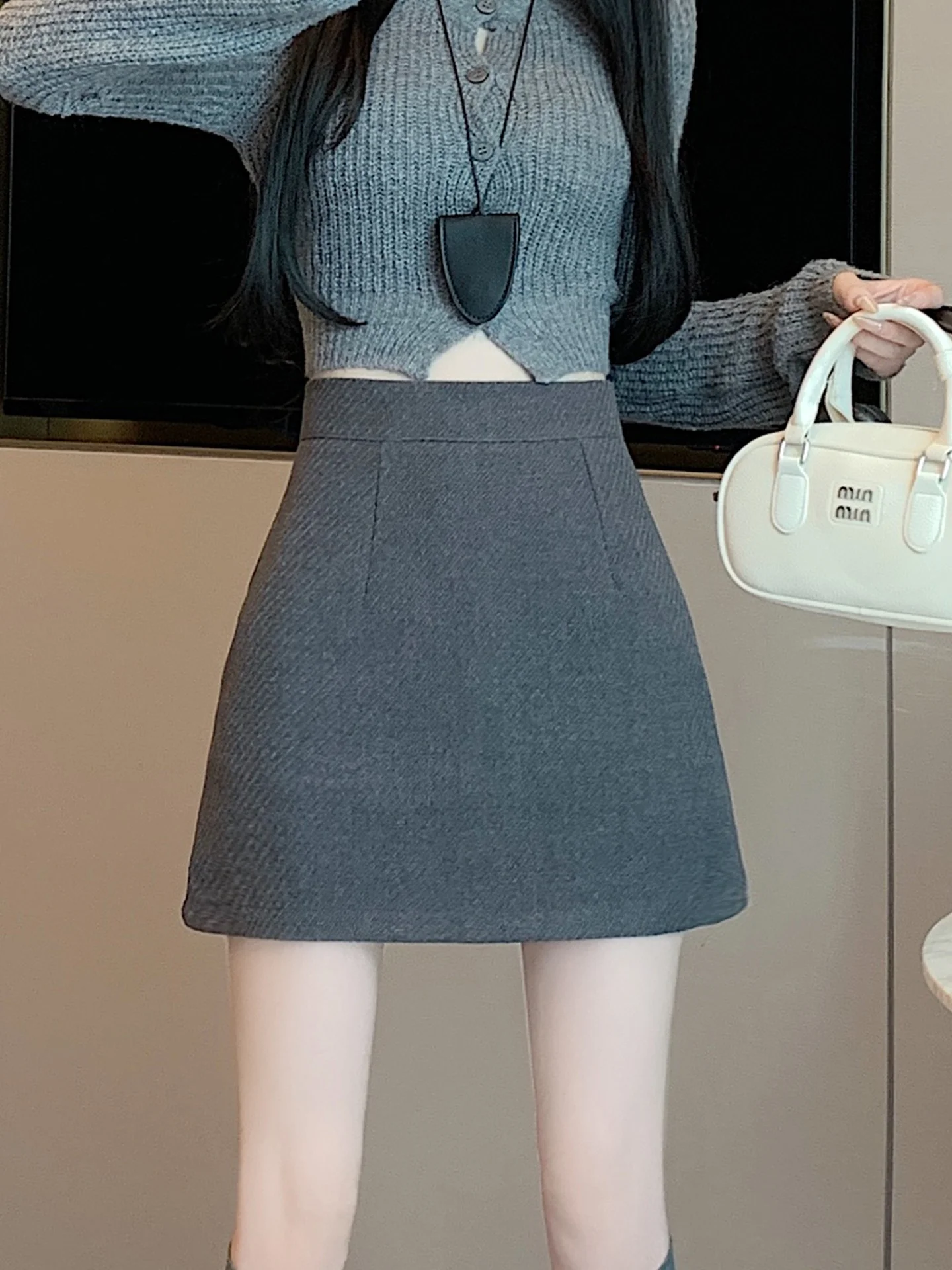 plus Size Women's Grey Woolen Skirt High Waist A-Line Thickened Spring New Style Korean Fashion Girls' Skirts
plus Size Women's Grey Woolen Skirt High Waist A-Line Thickened Spring New Style Korean Fashion Girls' Skirts