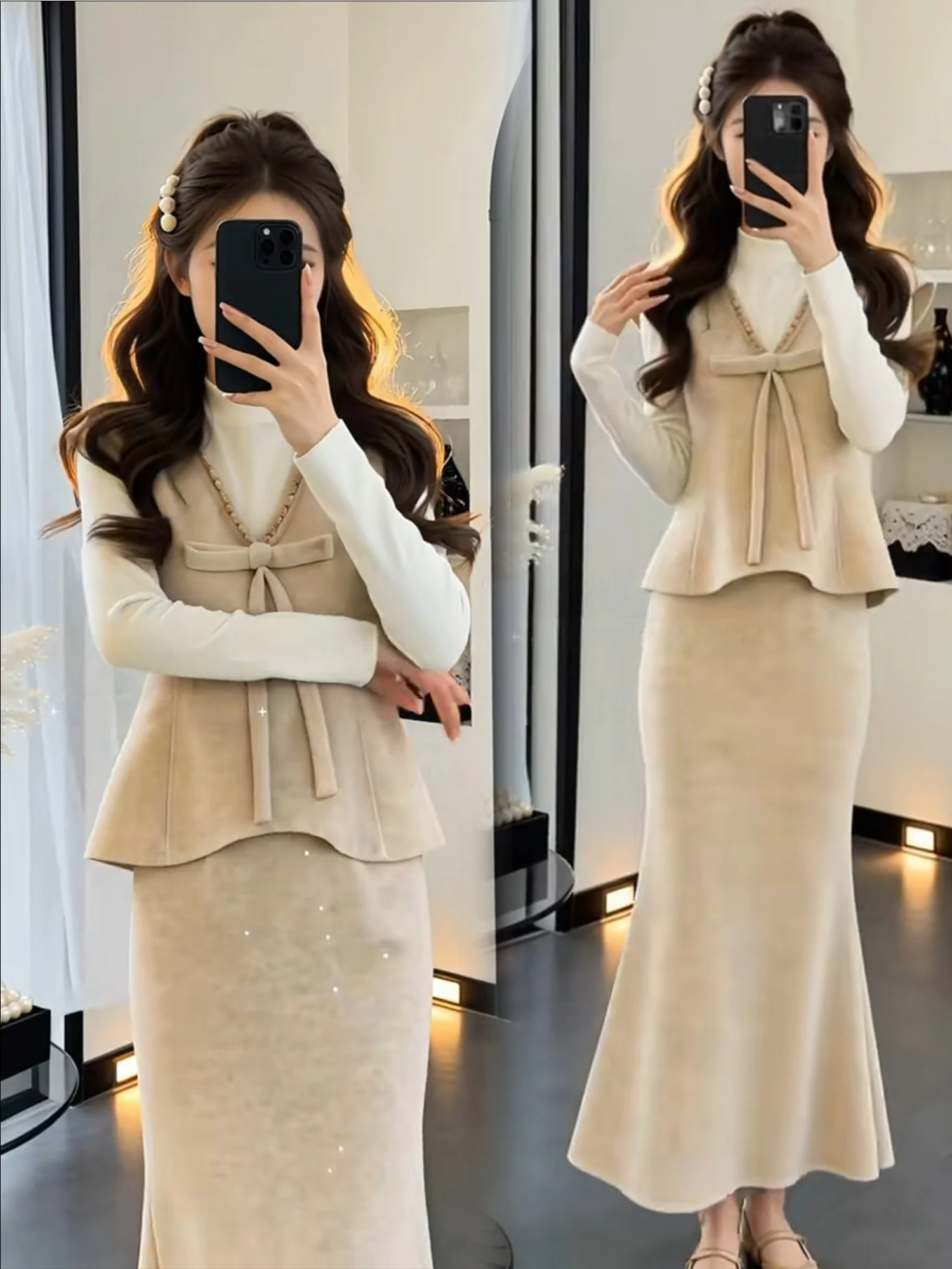 Spring Collection Luxury Set High Waist Skirt Top Two-Piece Suit Elegant Style Long Sleeve Casual Fashion for Women
Spring Collection Luxury Set High Waist Skirt Top Two-Piece Suit Elegant Style Long Sleeve Casual Fashion for Women