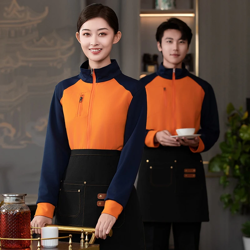 Coffee shop workwear hoodie for women, autumn and winter long-sleeve, suitable for milk tea shops, fast food restaurants, cateri
Coffee shop workwear hoodie for women, autumn and winter long-sleeve, suitable for milk tea shops, fast food restaurants, cateri