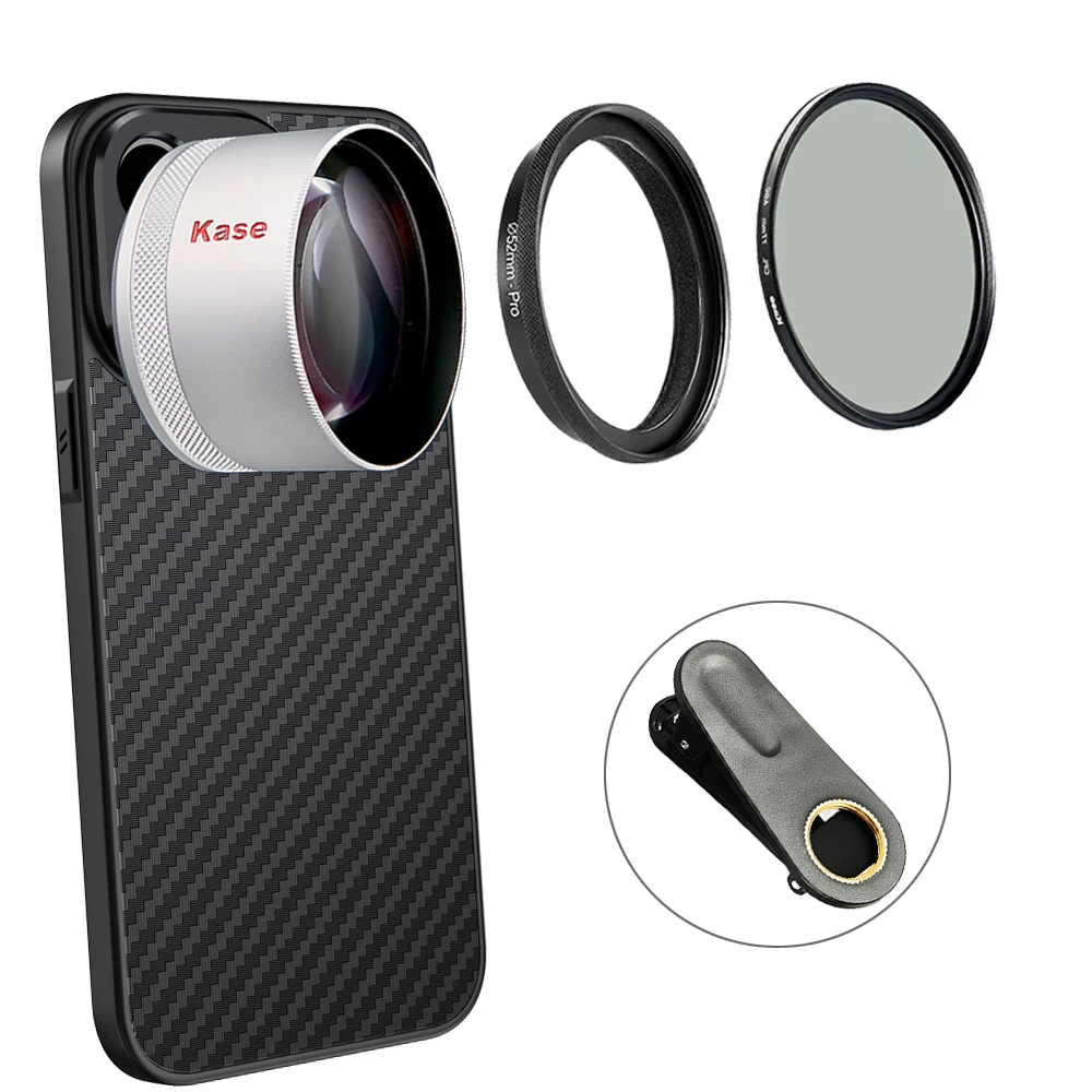 Kase HD Master Macro Phone Lens Pro with 17mm Phone Case + Filter Adapter + 52mm CPL Filter for iPhone 16 15 14 13 Pro Max
Kase HD Master Macro Phone Lens Pro with 17mm Phone Case + Filter Adapter + 52mm CPL Filter for iPhone 16 15 14 13 Pro Max