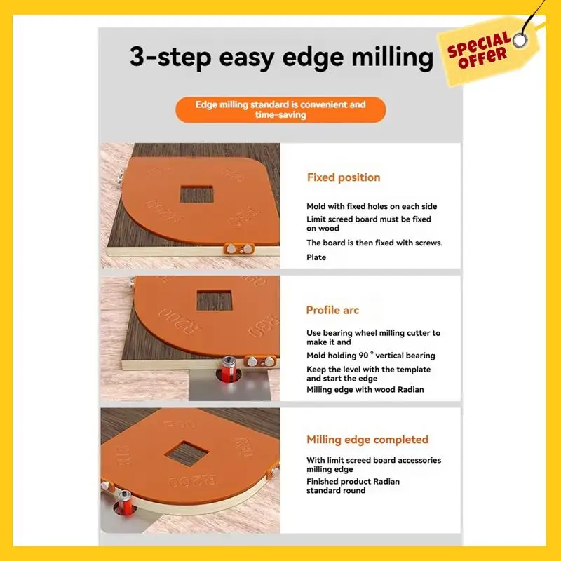 ABCY-Woodworking Router Corner Radius Templates Jig Excircle Arc Angle Corner Template Woodworking Tool
ABCY-Woodworking Router Corner Radius Templates Jig Excircle Arc Angle Corner Template Woodworking Tool