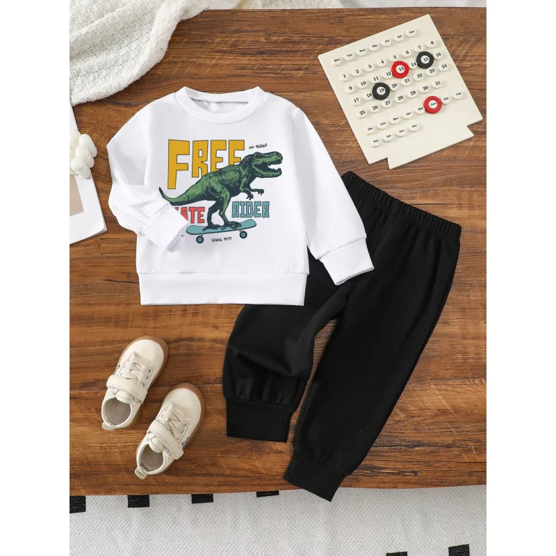 IURNXB 2pcs Children Clothes Set Kids T-Rex Skate Print Long Sleeve Top+Pants Outfits Little Boy Toddler Sweatsuit Playwear1-6Y
IURNXB 2pcs Children Clothes Set Kids T-Rex Skate Print Long Sleeve Top+Pants Outfits Little Boy Toddler Sweatsuit Playwear1-6Y