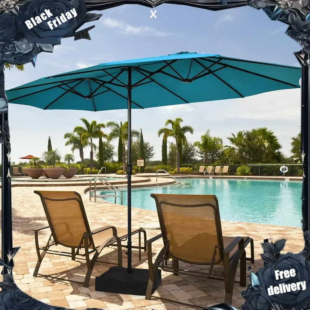 15FT Double-Sided Patio Umbrella with Base, Extra-Large Market Umbrella W/Crank System, Outdoor Twin Umbrella
15FT Double-Sided Patio Umbrella with Base, Extra-Large Market Umbrella W/Crank System, Outdoor Twin Umbrella