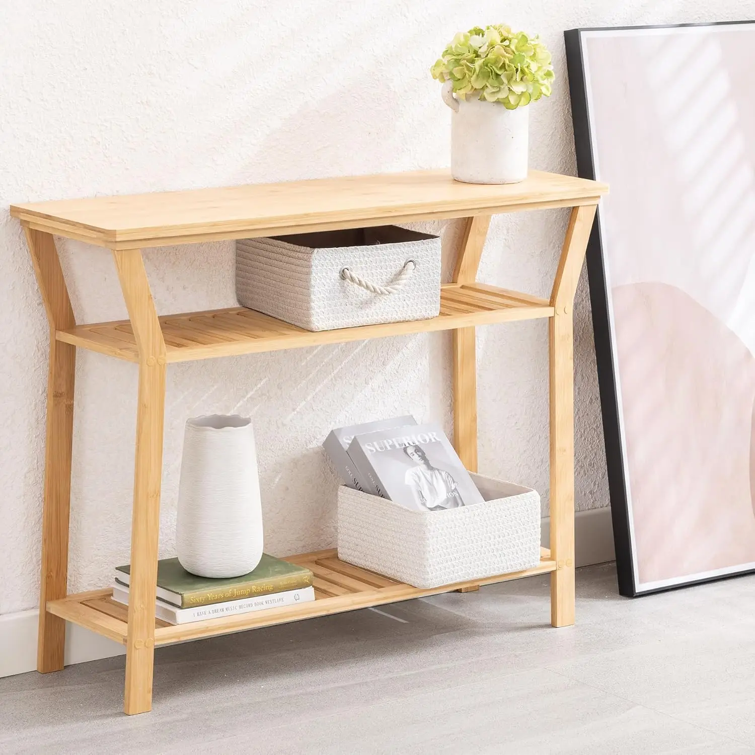 Nnewvante Bamboo Console Table Behind Couch, Entryway Table With Shelves, 3 Tier Narrow Sofa Table For Hallway, Living Room,
Nnewvante Bamboo Console Table Behind Couch, Entryway Table With Shelves, 3 Tier Narrow Sofa Table For Hallway, Living Room,