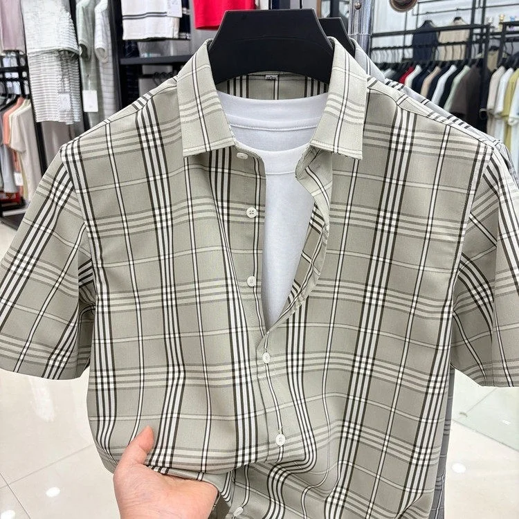 High-End Classic Small Plaid Men's ort Sve Casual irt Faionable Versatile Summer Top Breathable Comfortable Cotton P...
High-End Classic Small Plaid Men's ort Sve Casual irt Faionable Versatile Summer Top Breathable Comfortable Cotton P...