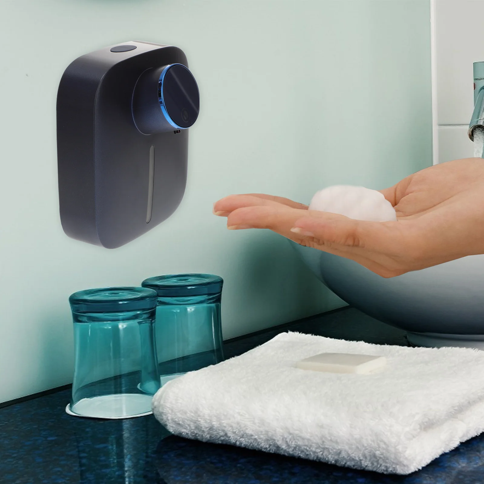 Smart Sensor Soap Dispenser Wall-mounted Foaming Charge Adjustable Abs Electric for Kitchen Sink
Smart Sensor Soap Dispenser Wall-mounted Foaming Charge Adjustable Abs Electric for Kitchen Sink