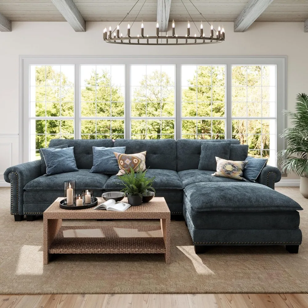 116.1" L Shaped Modular Cloud Couch with Extra Wide & Deep Seats, Oversized 4-Seater Mid-Century Modern Couch, Customized
116.1" L Shaped Modular Cloud Couch with Extra Wide & Deep Seats, Oversized 4-Seater Mid-Century Modern Couch, Customized