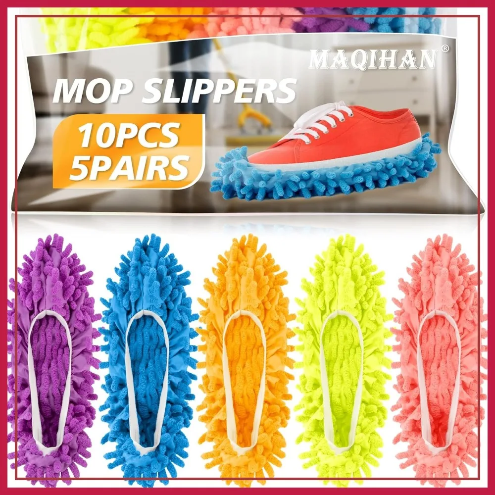 10 Microfiber Mop Slippers for Floor Cleaning - Washable Reusable Dusting Slippers - Size 8, 5 Pairs
10 Microfiber Mop Slippers for Floor Cleaning - Washable Reusable Dusting Slippers - Size 8, 5 Pairs