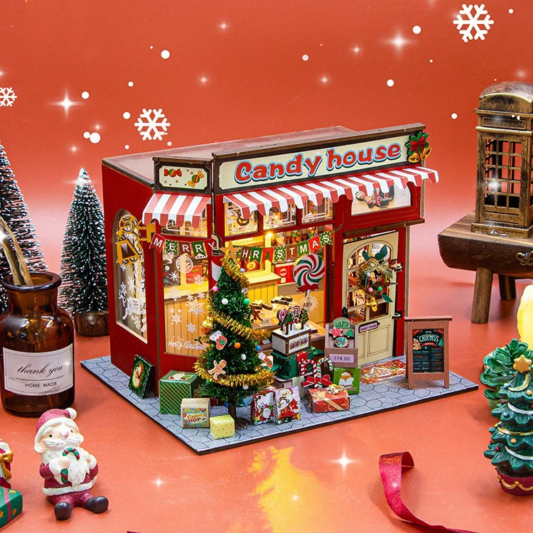 DIY Wooden Cabin Kit Christmas Candy House 3D Puzzle Mini Model Handmade Dollhouse Toy Decoration Christmas Birthday Gift Girls
DIY Wooden Cabin Kit Christmas Candy House 3D Puzzle Mini Model Handmade Dollhouse Toy Decoration Christmas Birthday Gift Girls