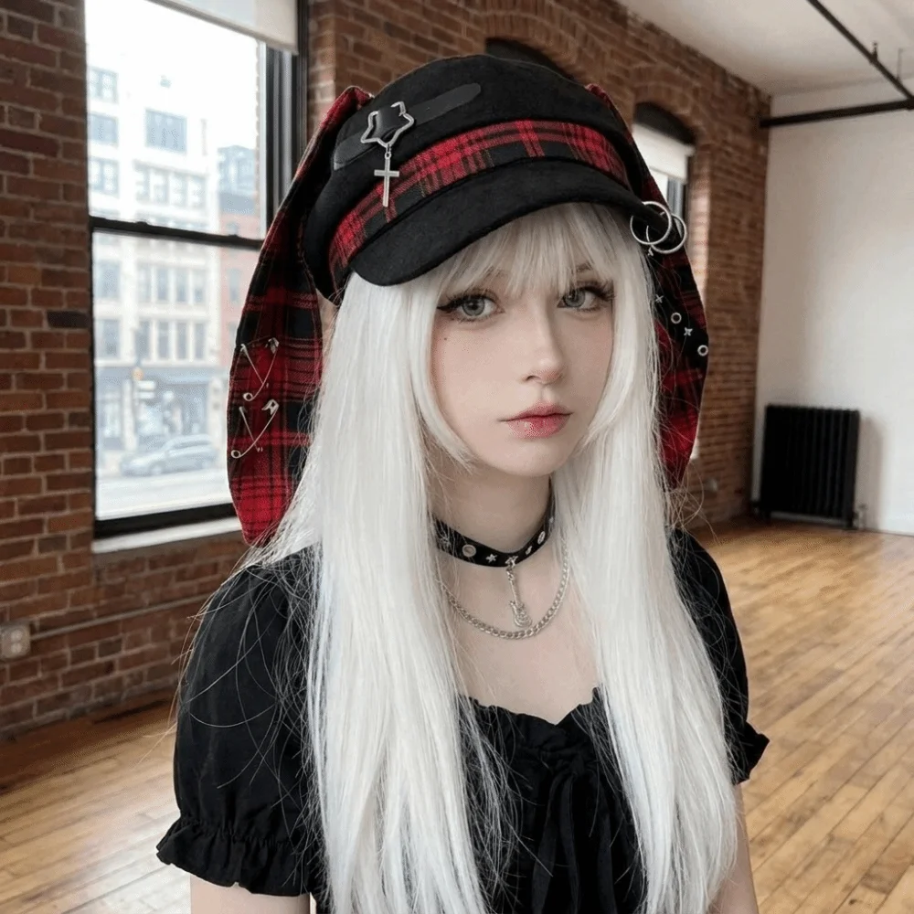 Casual Rabbit Ears Plaid Beret Hat Irregular Thin Brim Octagonal Hat Gothic Lollita Newsboy Peaked Hat Photography Prop
Casual Rabbit Ears Plaid Beret Hat Irregular Thin Brim Octagonal Hat Gothic Lollita Newsboy Peaked Hat Photography Prop