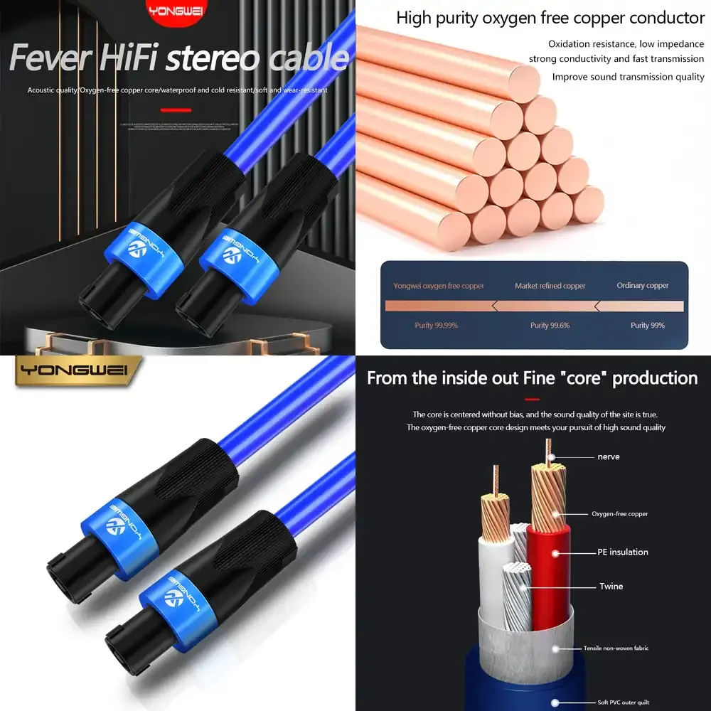 YONGWEI Pure Copper 4-Pin XLR Speaker Cable Cord for Power Amplifier Mixing Console Audio Interface Studio Monitor PA System
YONGWEI Pure Copper 4-Pin XLR Speaker Cable Cord for Power Amplifier Mixing Console Audio Interface Studio Monitor PA System