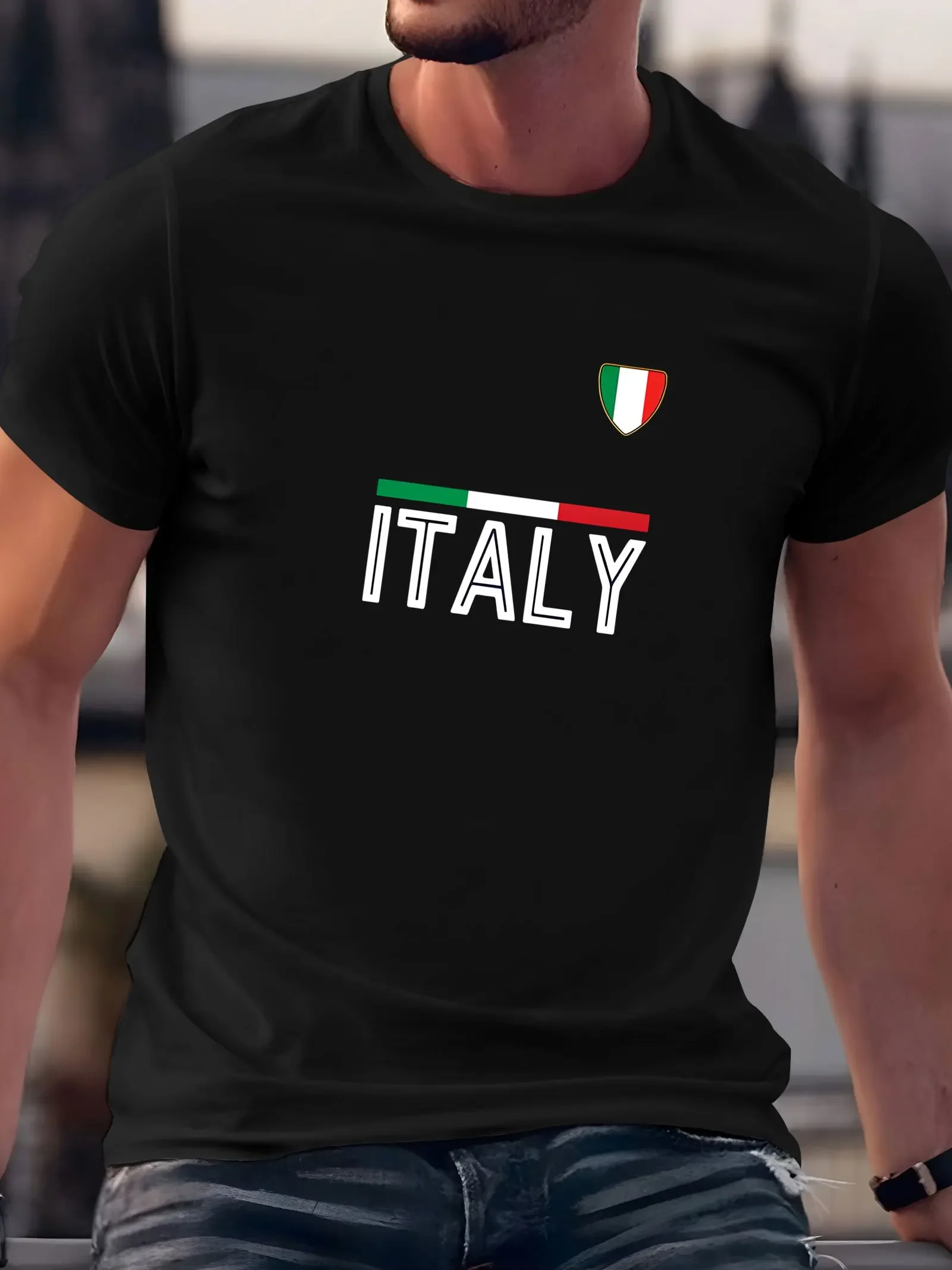 Men's summer 100% cotton fashionable casual sporty loose Italian city letter printed round-neck short-sleeved T-shirt
Men's summer 100% cotton fashionable casual sporty loose Italian city letter printed round-neck short-sleeved T-shirt