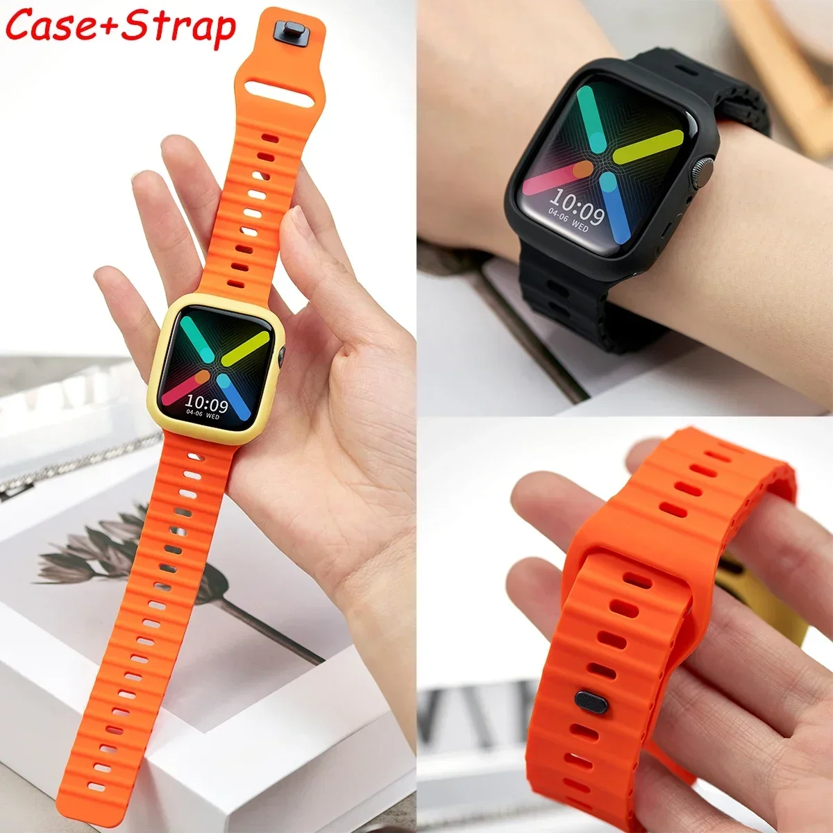 Чехол + ремешок для Apple Watch ultra 10 9 8 7 6 5 4 Силиконовый браслет для iWatch 44 45 42 46 49 мм Бампер Защитный спортивный ремешок
Чехол + ремешок для Apple Watch ultra 10 9 8 7 6 5 4 Силиконовый браслет для iWatch 44 45 42 46 49 мм Бампер Защитный спортивный ремешок