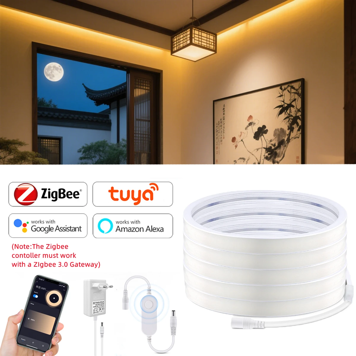 Светодиодная лента Tuya Zigbee COB с линейной регулировкой яркости, 12 В, 1 м-5 м, неоновая лента, водонепроницаемая для гостиной, кухни, декора стен, ТВ-подсветка
Светодиодная лента Tuya Zigbee COB с линейной регулировкой яркости, 12 В, 1 м-5 м, неоновая лента, водонепроницаемая для гостиной, кухни, декора стен, ТВ-подсветка