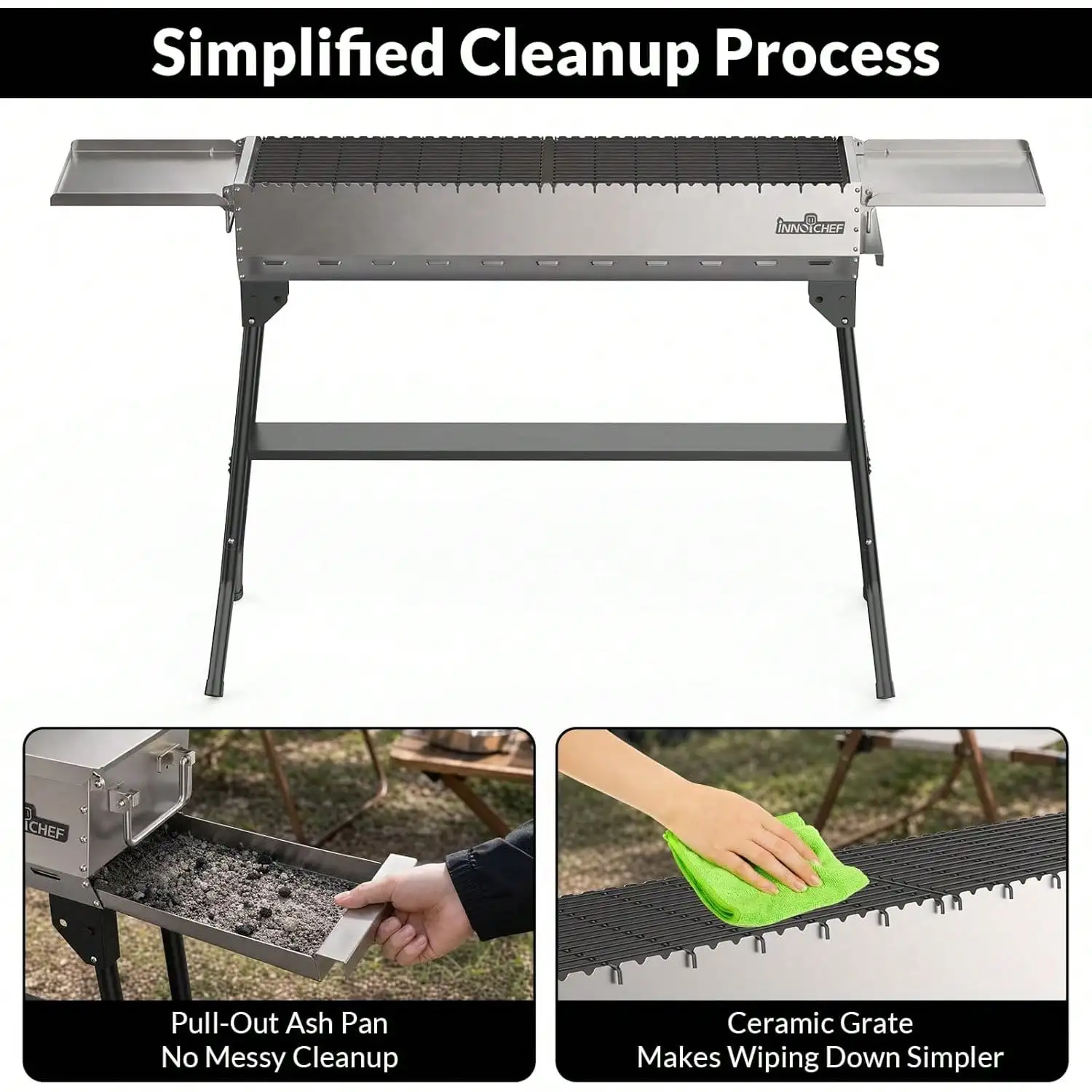 Portable Charcoal Grill, Compact Outdoor BBQ Grill With Adjustable Air Vents, Non-Stick Grate & Heat-Resistant Handles, Perfect For Patio, Camping, Picnic, Backyard
Portable Charcoal Grill, Compact Outdoor BBQ Grill With Adjustable Air Vents, Non-Stick Grate & Heat-Resistant Handles, Perfect For Patio, Camping, Picnic, Backyard