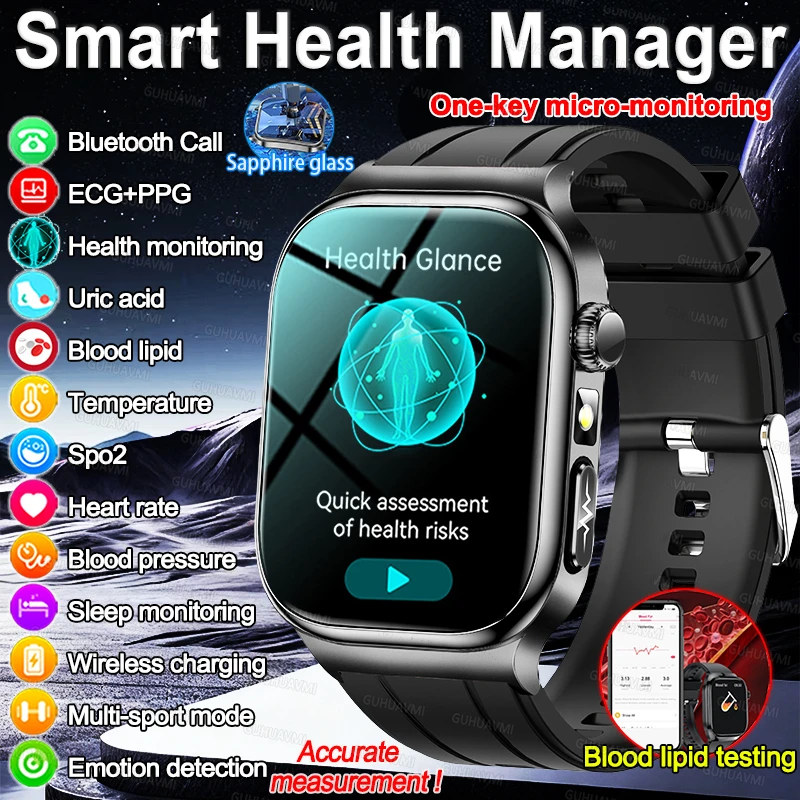2025 New HOT Health Analysis Uric Acid Blood oxygen Blood Pressure Body Analysis Smart Watch ECG Rate Tracker Smart watches Mens
2025 New HOT Health Analysis Uric Acid Blood oxygen Blood Pressure Body Analysis Smart Watch ECG Rate Tracker Smart watches Mens