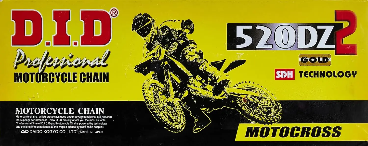 High Performance Gold 120 Link DZ2 Series Non-O-Ring Chain with Connecting Link for Motorcycles
High Performance Gold 120 Link DZ2 Series Non-O-Ring Chain with Connecting Link for Motorcycles