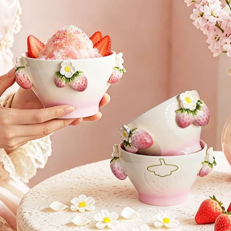 Strawberry Rice Bowl Handmade 3d Embossed Cute Pink Ceramic Bowl For Home Kitchen Daily Use For Couples Women Serving Cute
Strawberry Rice Bowl Handmade 3d Embossed Cute Pink Ceramic Bowl For Home Kitchen Daily Use For Couples Women Serving Cute