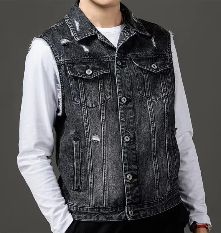 Sli Slim Fit Men's Denim Vest Faionable Svel Jaet Autumn Outerwear Versatile Cool Bal Cowboy irt
Sli Slim Fit Men's Denim Vest Faionable Svel Jaet Autumn Outerwear Versatile Cool Bal Cowboy irt