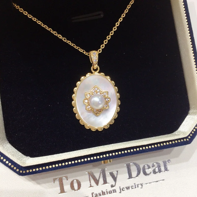 Natural Freshwater Necklace Oval White Pearl Pendant
Natural Freshwater Necklace Oval White Pearl Pendant