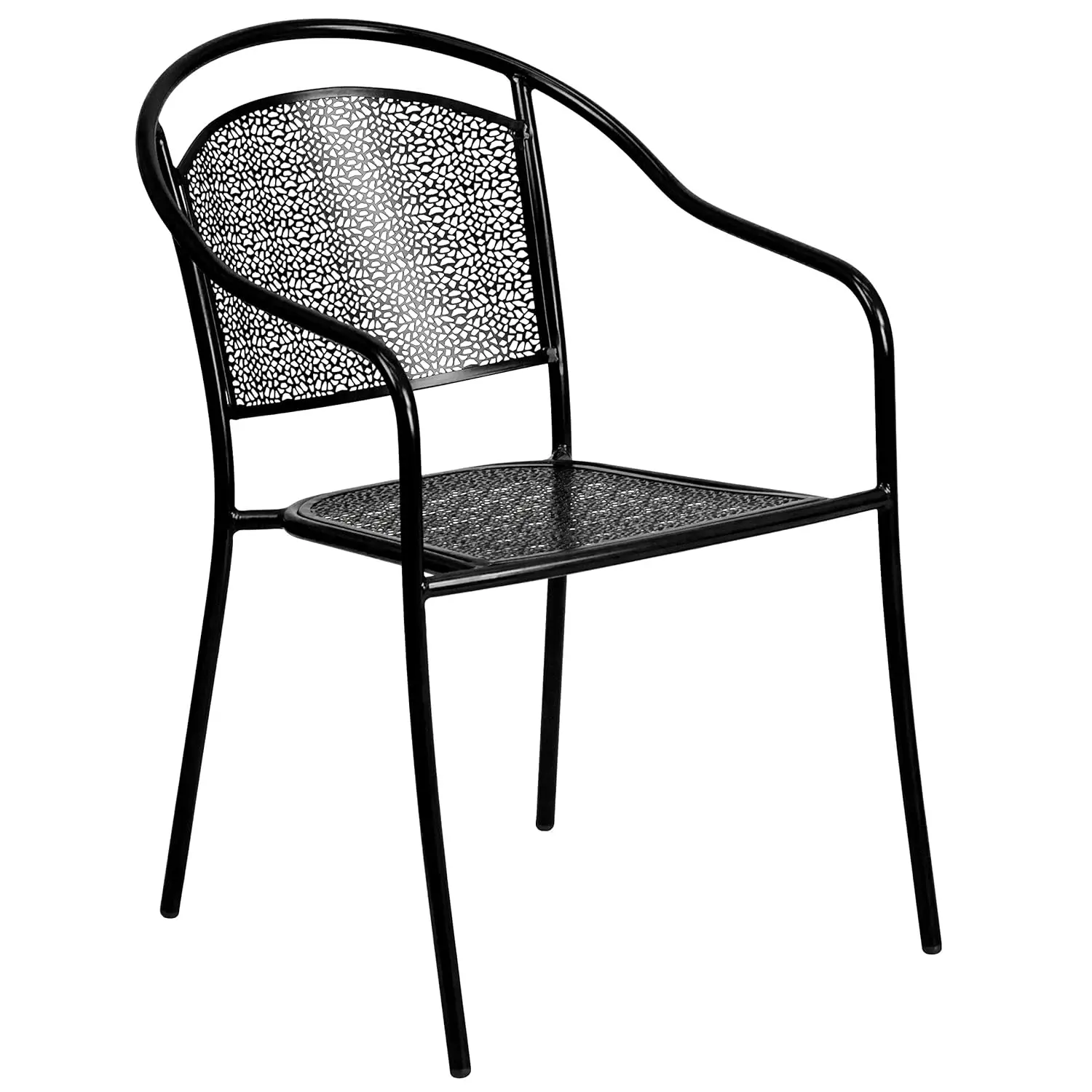 Commercial Grade Black Steel Patio Arm Chair Indoor-Outdoor Round Back, Custom
Commercial Grade Black Steel Patio Arm Chair Indoor-Outdoor Round Back, Custom