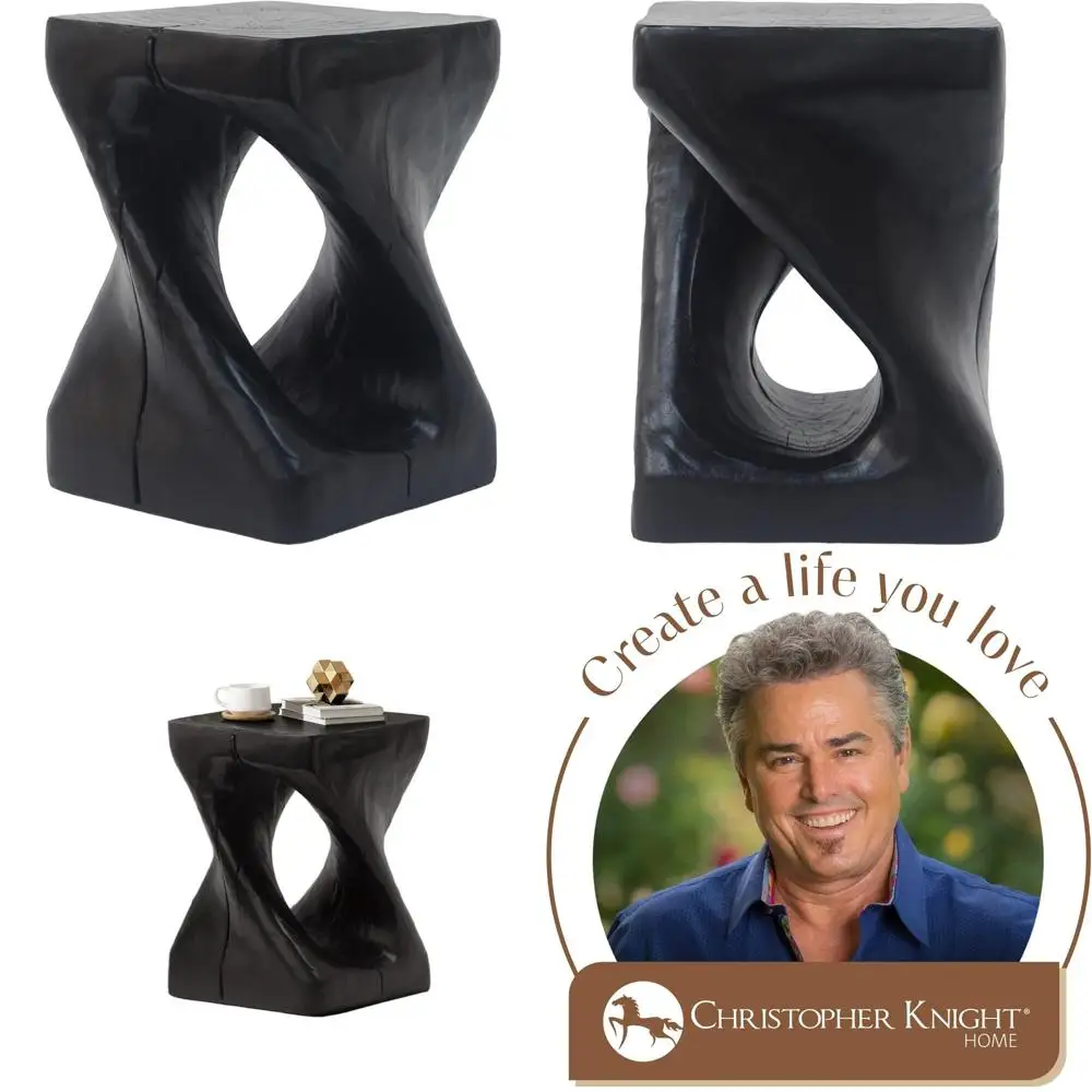 Black Lightweight Concrete Outdoor Side Table with Wood Texture for Patio, Balcony, and Poolside
Black Lightweight Concrete Outdoor Side Table with Wood Texture for Patio, Balcony, and Poolside